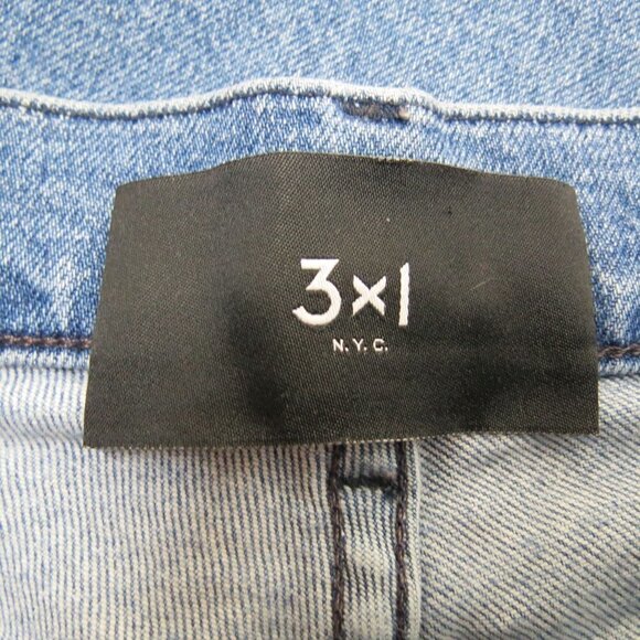3x1 Women's High Waist Straight Authentic Crop Jeans in Mury Wash 26 Fray Hem - Picture 7 of 9